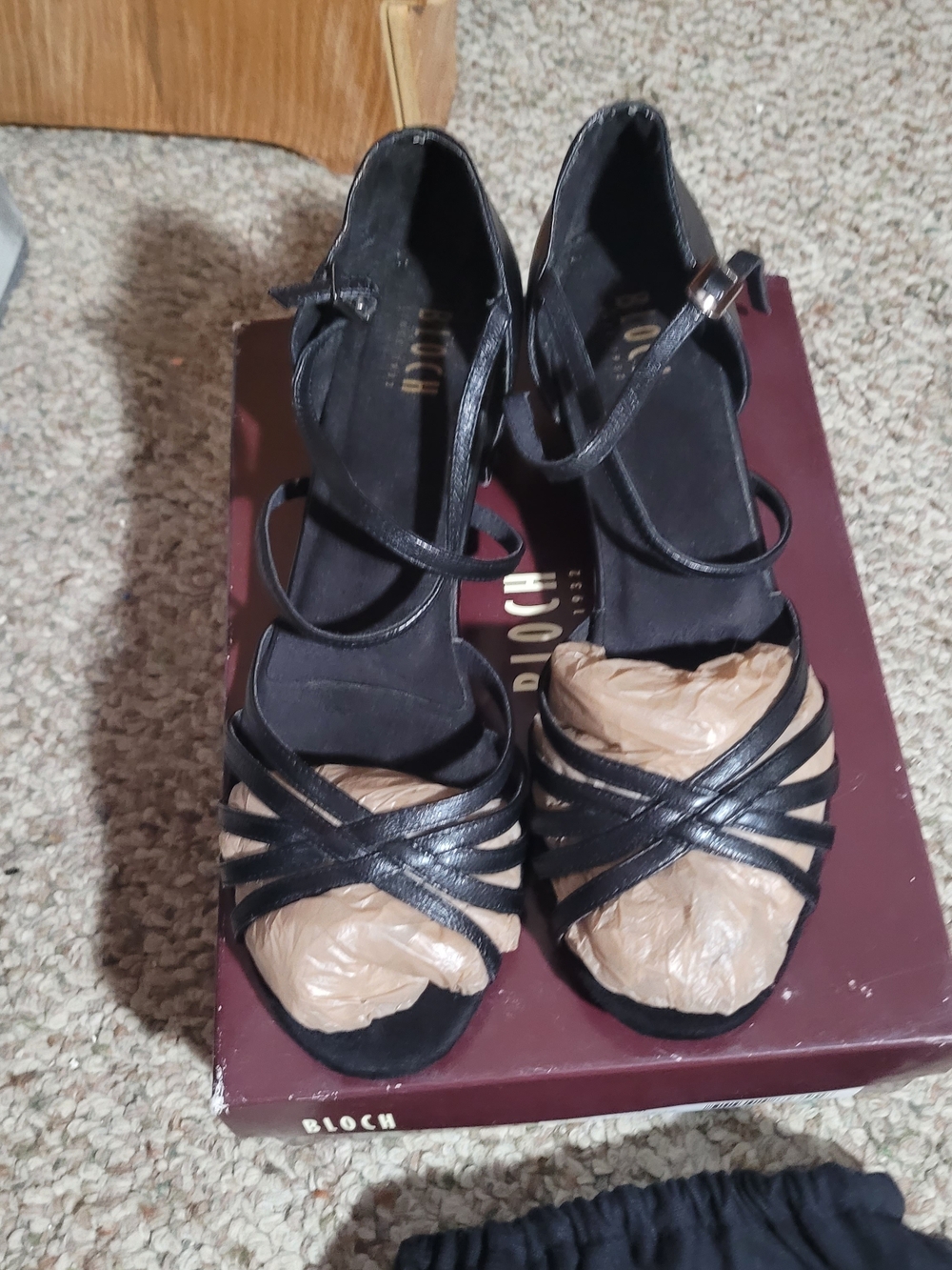 Bloch Black Strappy Open-Toe Ankle-Heel Sandals